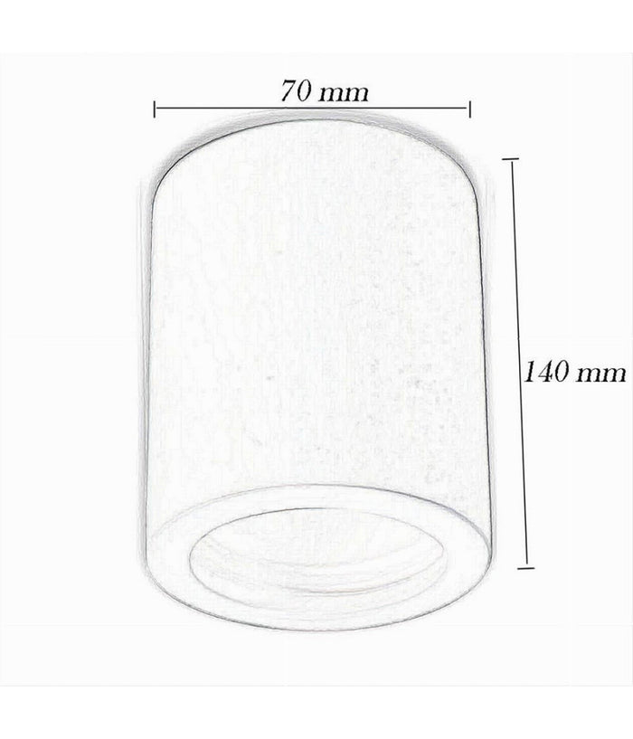 Porta Faretto Applique Da Soffitto In Gesso Verniciabile Cilindro Gu10 Gs-c140-t         