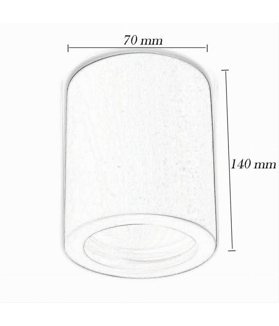 Porta Faretto Applique Da Soffitto In Gesso Verniciabile Cilindro Gu10 Gs-c140-t         