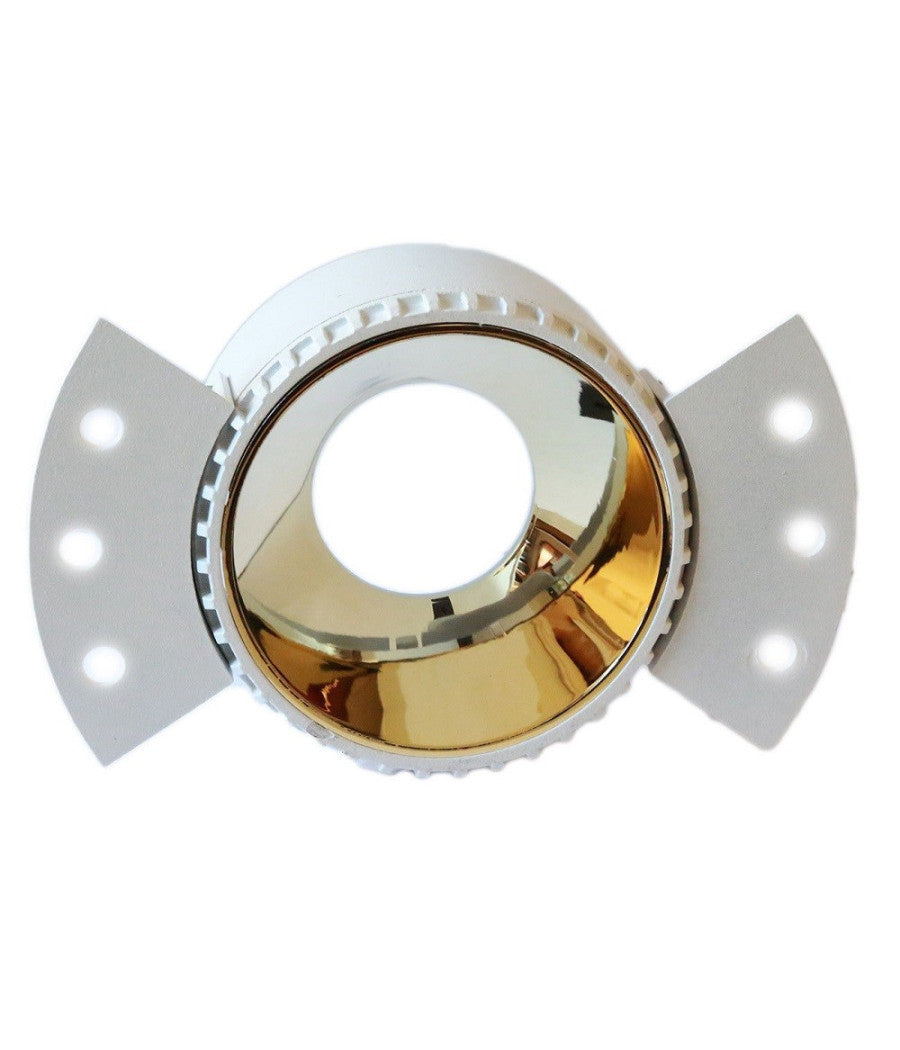 Porta Faretto Da Incasso Lampadine Led Gu10 7watt Per Controsoffitto Cartongesso  Oro  -tondo    -