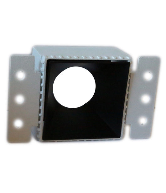 Porta Faretto Da Incasso Lampadine Led Gu10 7watt Per Controsoffitto Cartongesso  Nero  -quadrato    -