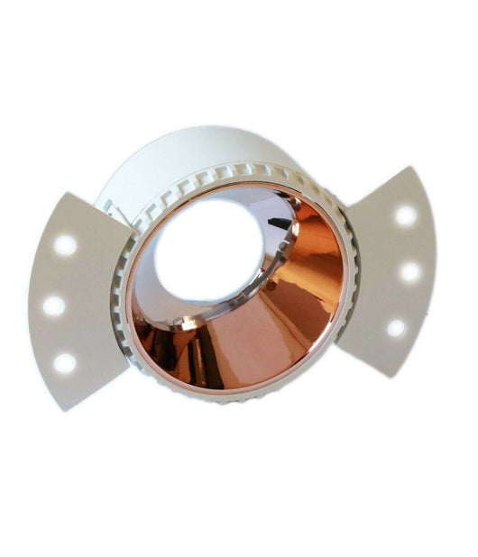 Porta Faretto Da Incasso Lampadine Led Gu10 7watt Per Controsoffitto Cartongesso  Rose Gold  -tondo    -