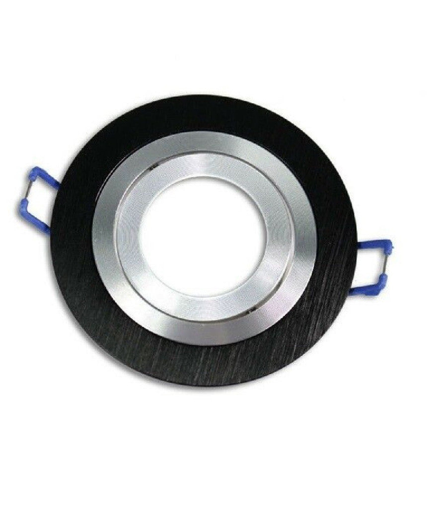 Porta Faretto Da Incasso Per Faretto Rotondo Acciaio Orientabile Portalampada P2  Nero       