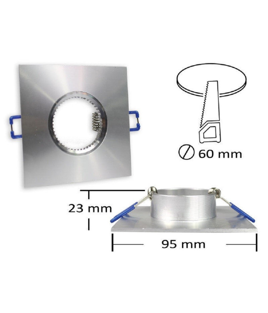 Porta Faretto Da Incasso Quadrato Supporto Per Luci Faretti Gu10 Portafaretto P9         