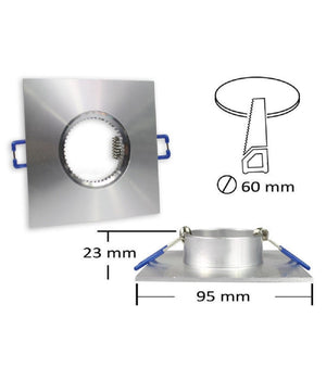 Porta Faretto Da Incasso Quadrato Supporto Per Luci Faretti Gu10 Portafaretto P9         