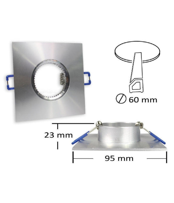 Porta Faretto Da Incasso Quadrato Supporto Per Luci Faretti Gu10 Portafaretto P9         