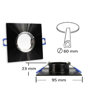 Porta Faretto Da Incasso Quadrato Supporto Per Luci Faretti Gu10 Portafaretto P9  Nero       