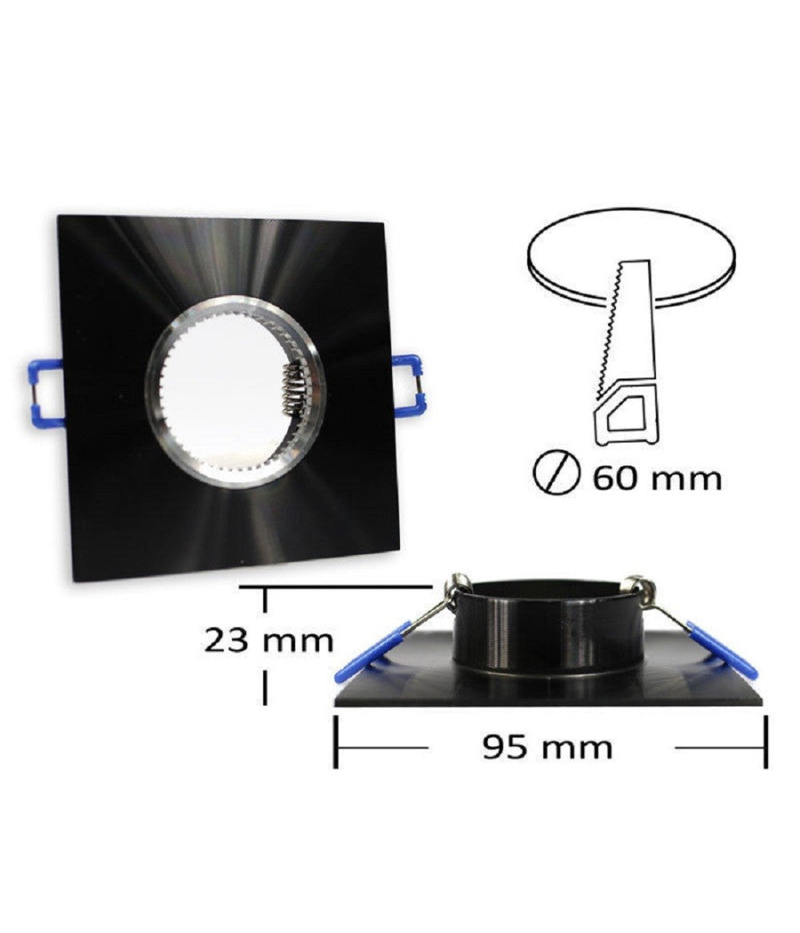Porta Faretto Da Incasso Quadrato Supporto Per Luci Faretti Gu10 Portafaretto P9         
