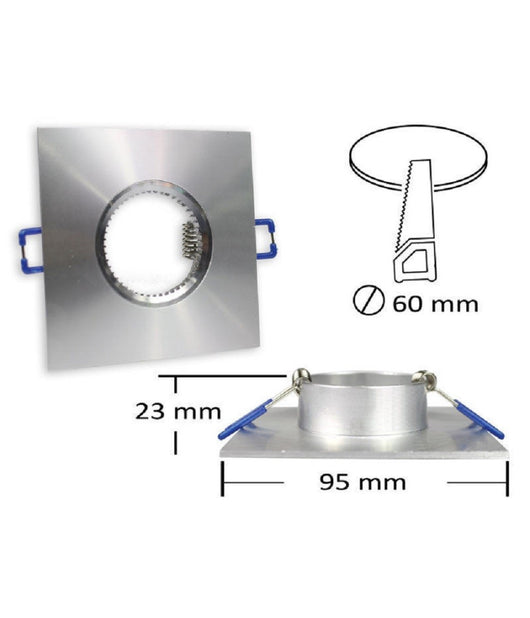Porta Faretto Da Incasso Quadrato Supporto Per Luci Faretti Gu10 Portafaretto P9  Grigio       