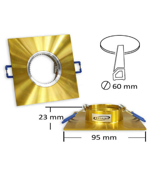 Porta Faretto Da Incasso Quadrato Supporto Per Luci Faretti Gu10 Portafaretto P9  Oro       