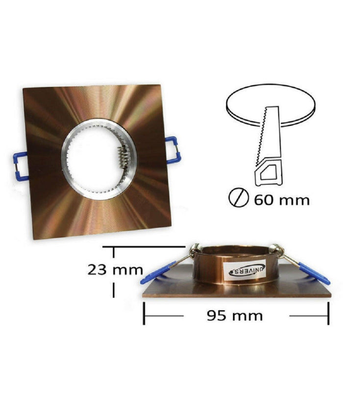Porta Faretto Da Incasso Quadrato Supporto Per Luci Faretti Gu10 Portafaretto P9         