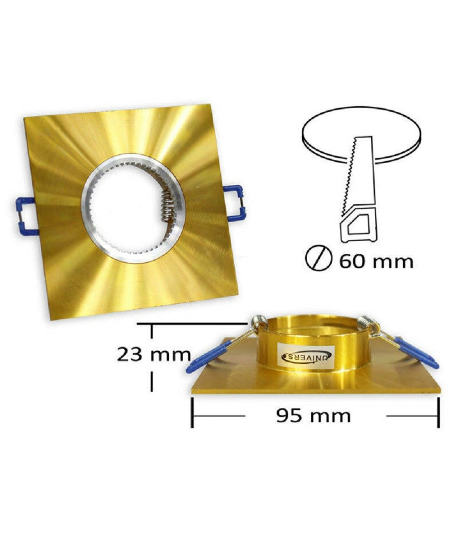 Porta Faretto Da Incasso Quadrato Supporto Per Luci Faretti Gu10 Portafaretto P9         