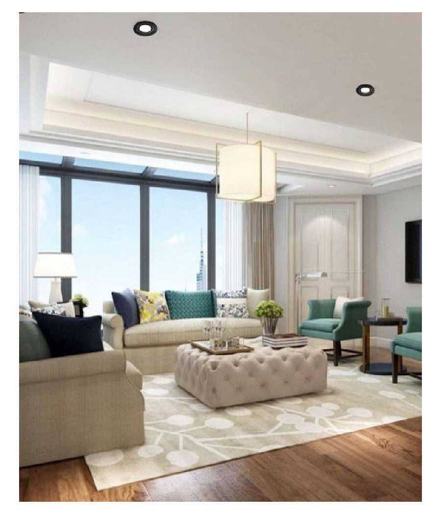 Porta Faretto Da Incasso Tondo Supporto Faretti Portafaretto Controsoffitto P12  Nero       