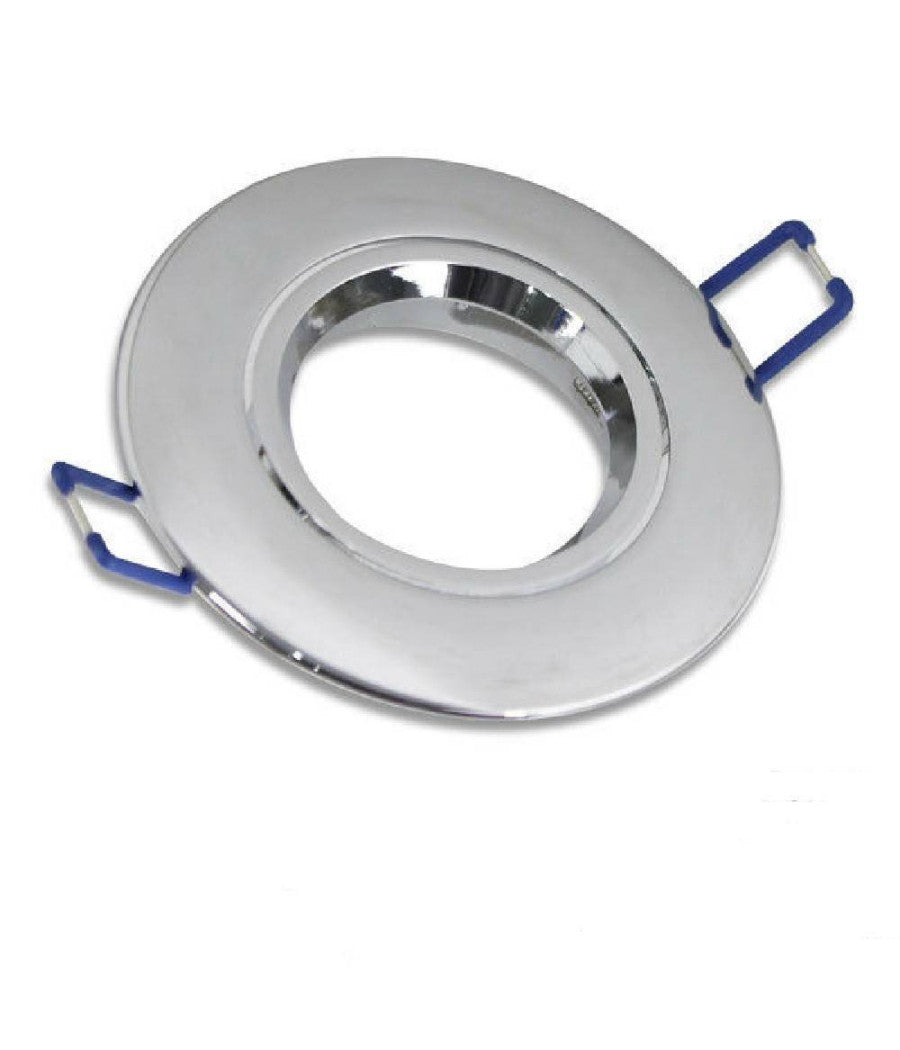 Porta Faretto Da Incasso Tondo Supporto Faretti Portafaretto Controsoffitto P12  Argetno Lucido       