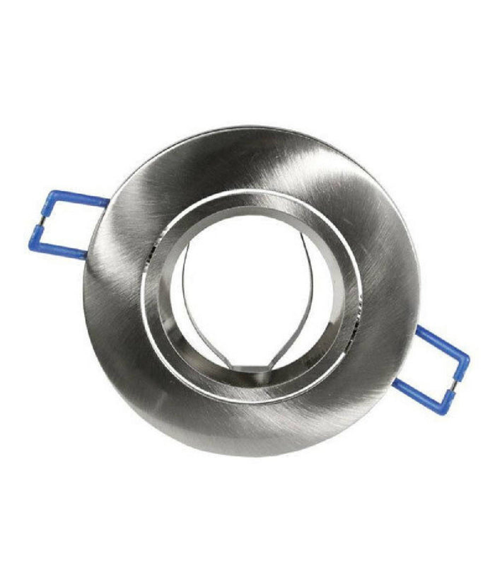 Porta Faretto Da Incasso Tondo Supporto Faretti Portafaretto Controsoffitto P12  Argento       