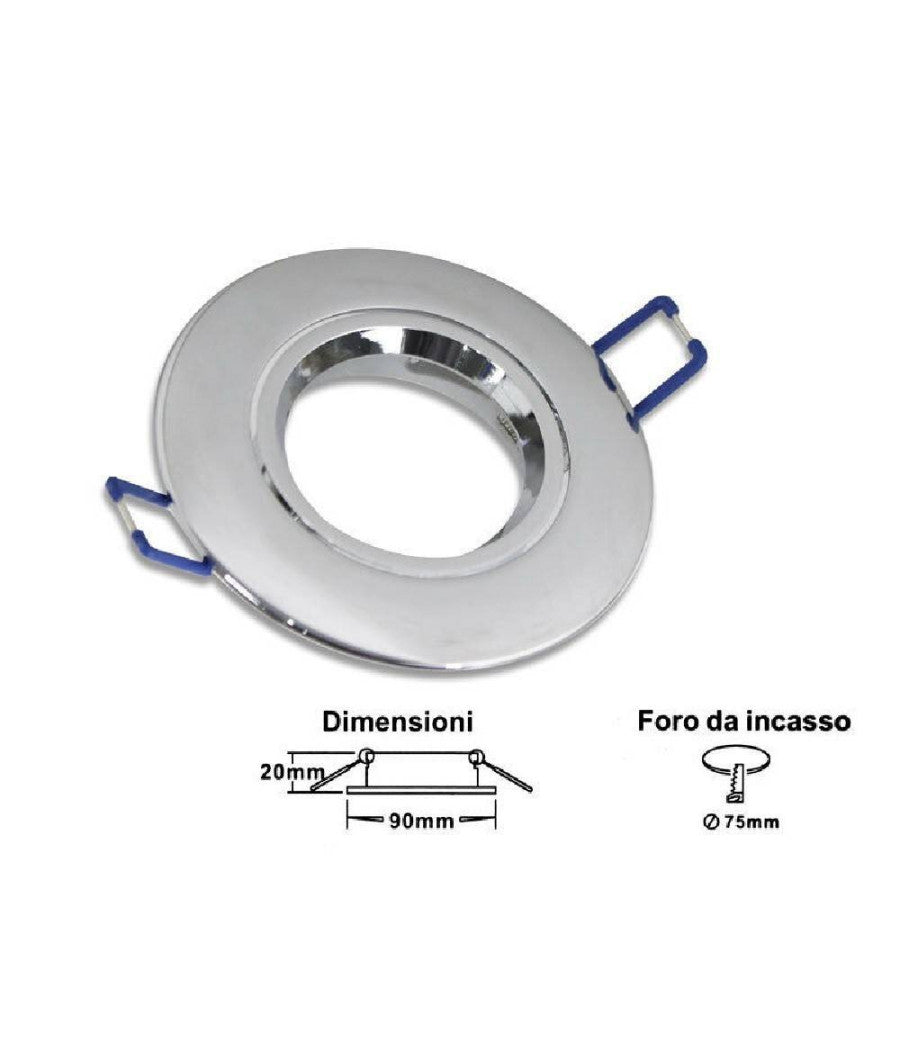Porta Faretto Da Incasso Tondo Supporto Faretti Portafaretto Controsoffitto P12         