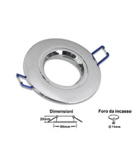 Porta Faretto Da Incasso Tondo Supporto Faretti Portafaretto Controsoffitto P12         