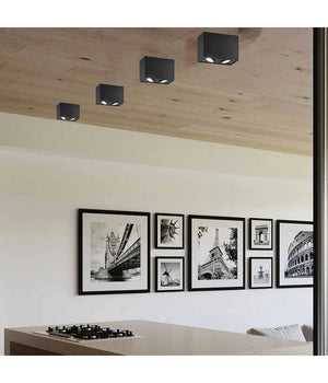 Porta Faretto Doppio Orientabile Da Soffitto Nero Per Faretto Gu10 Gu5.3 P34-n2         