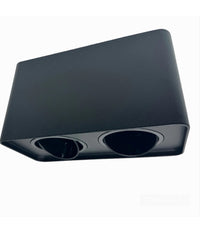 Porta Faretto Doppio Orientabile Da Soffitto Nero Per Faretto Gu10 Gu5.3 P34-n2         