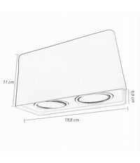 Porta Faretto Doppio Orientabile Da Soffitto Nero Per Faretto Gu10 Gu5.3 P34-n2         