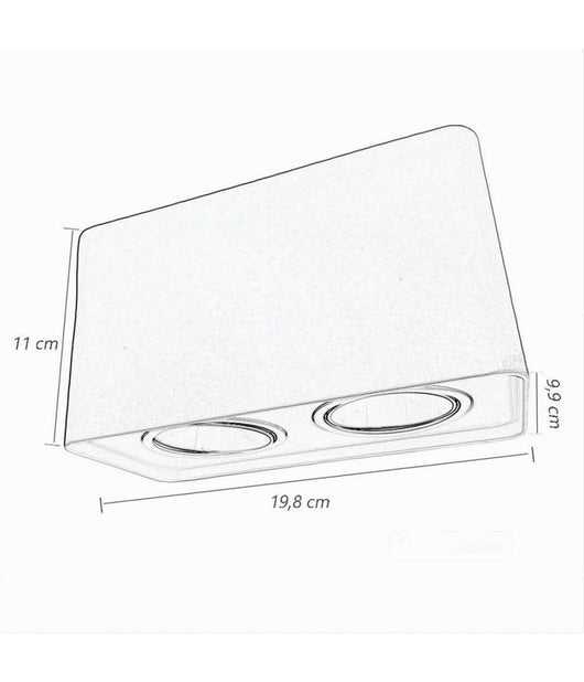 Porta Faretto Doppio Orientabile Da Soffitto Nero Per Faretto Gu10 Gu5.3 P34-n2         