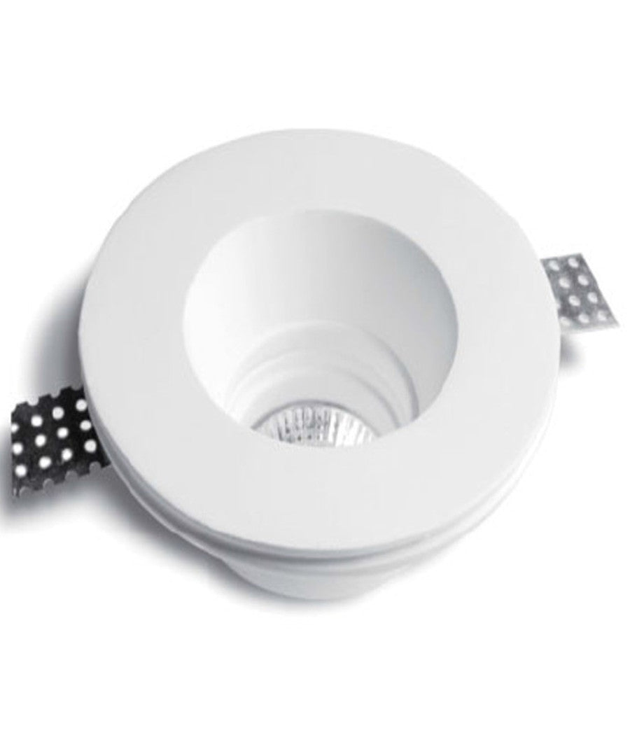 Porta Faretto Fisso In Gesso Ad Incasso Per Lampade A Led Tondo A Scomparsa 10cm         