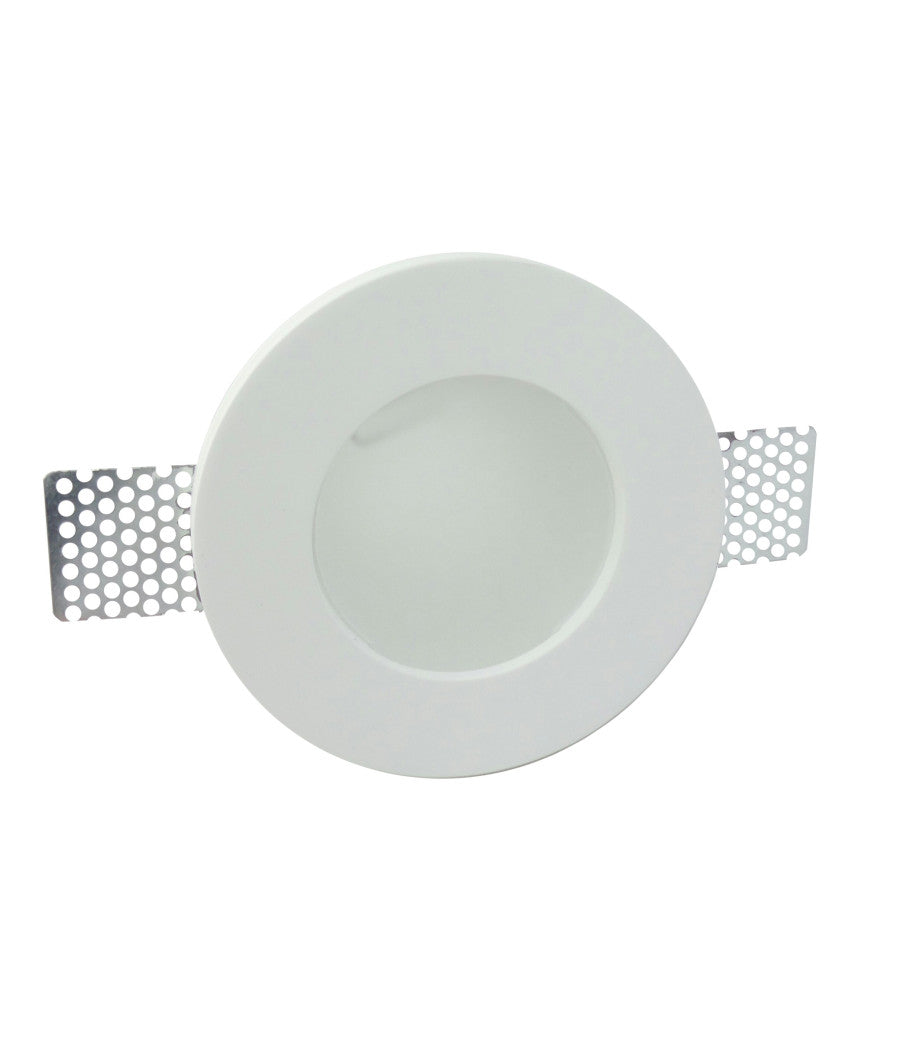 Porta Faretto Fisso In Gesso Da Incasso Per Lampade Gu10 A Led Tondo Con Vetro         