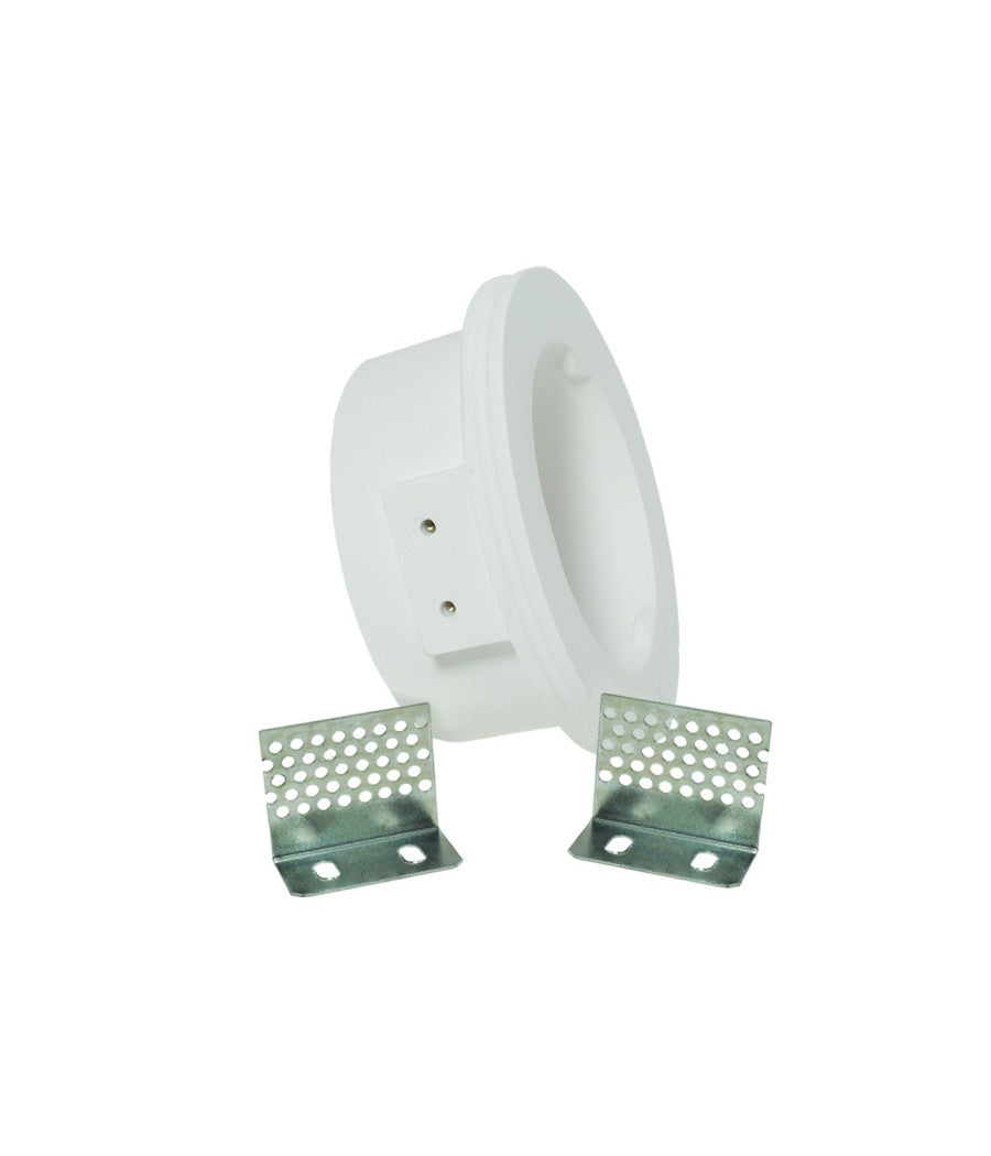 Porta Faretto Fisso In Gesso Da Incasso Per Lampade Gu10 A Led Tondo Con Vetro         