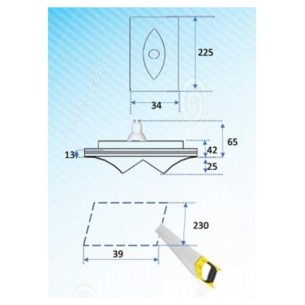 Trade Shop - Porta Faretto Gu10 A Incasso In Gesso Occhio Osiride Verniciabile A Scomparsa Csf 150         