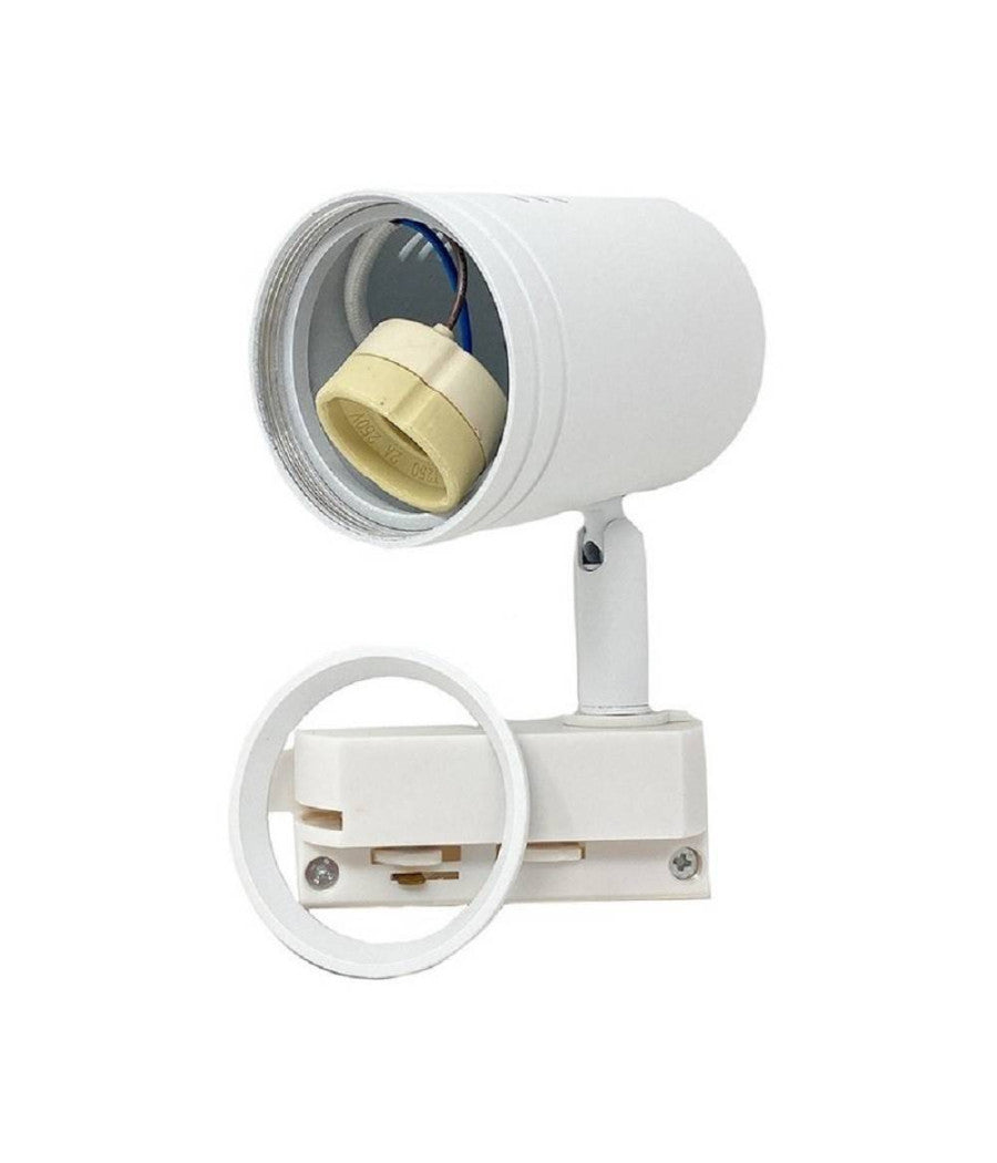 Porta Faretto Gu10 Per Binario Faro Proiettore Per Soffitto Orientabile P26-gu10  Bianco       