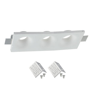 Porta Faretto In Gesso A Scomparsa 3 Led Fori Da Incasso Soffitto Verniciabile         