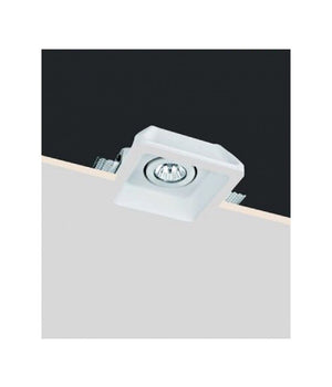 Porta Faretto In Gesso Orientabile Da Incasso Verniciabile Quadrato Gu10 Gs-20         