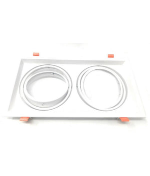 Porta Faretto Incasso Doppio Faretto Ar111 Rettangolare Orientabile P-ar111-2         