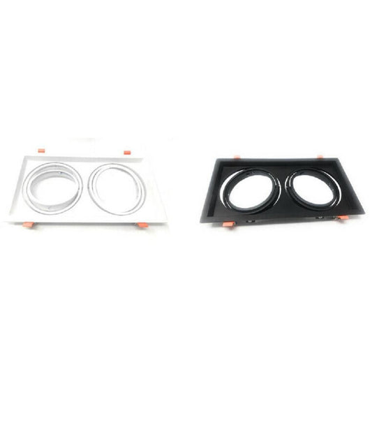 Porta Faretto Incasso Doppio Faretto Ar111 Rettangolare Orientabile P-ar111-2         