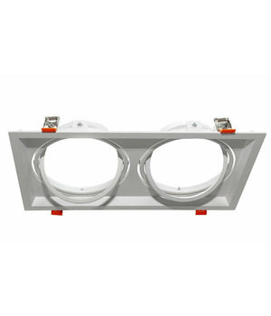 Porta Faretto Incasso Doppio Faretto Ar111 Rettangolare Orientabile P-ar111-2         