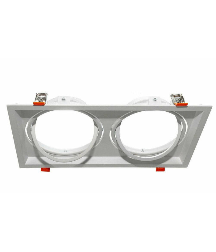 Porta Faretto Incasso Doppio Faretto Ar111 Rettangolare Orientabile P-ar111-2         