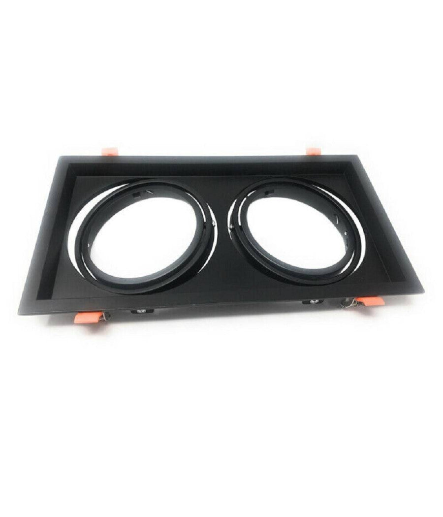 Porta Faretto Incasso Doppio Faretto Ar111 Rettangolare Orientabile P-ar111-2         