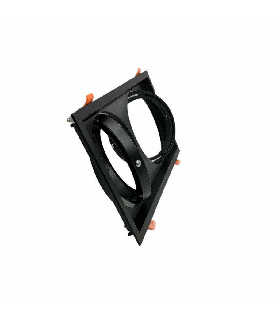 Porta Faretto Incasso Doppio Faretto Ar111 Rettangolare Orientabile P-ar111-2  Nero       