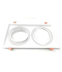 Porta Faretto Incasso Doppio Faretto Ar111 Rettangolare Orientabile P-ar111-2  Bianco       