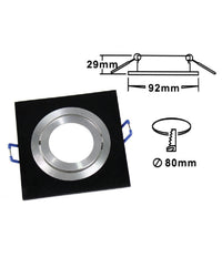 Porta Faretto Incasso Faretto Gu10 Quadrato Acciaio Orientabile Portalampada P3         