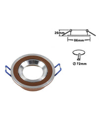Porta Faretto Incasso Faretto Gu10 Rotondo Acciaio Orientabile Portalampada P1  Marrone       