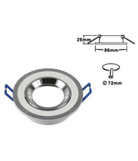 Porta Faretto Incasso Faretto Gu10 Rotondo Acciaio Orientabile Portalampada P1         