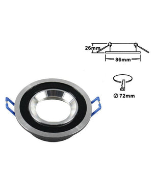 Porta Faretto Incasso Faretto Gu10 Rotondo Acciaio Orientabile Portalampada P1         