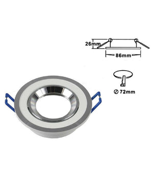 Porta Faretto Incasso Faretto Gu10 Rotondo Acciaio Orientabile Portalampada P1  Bianco       