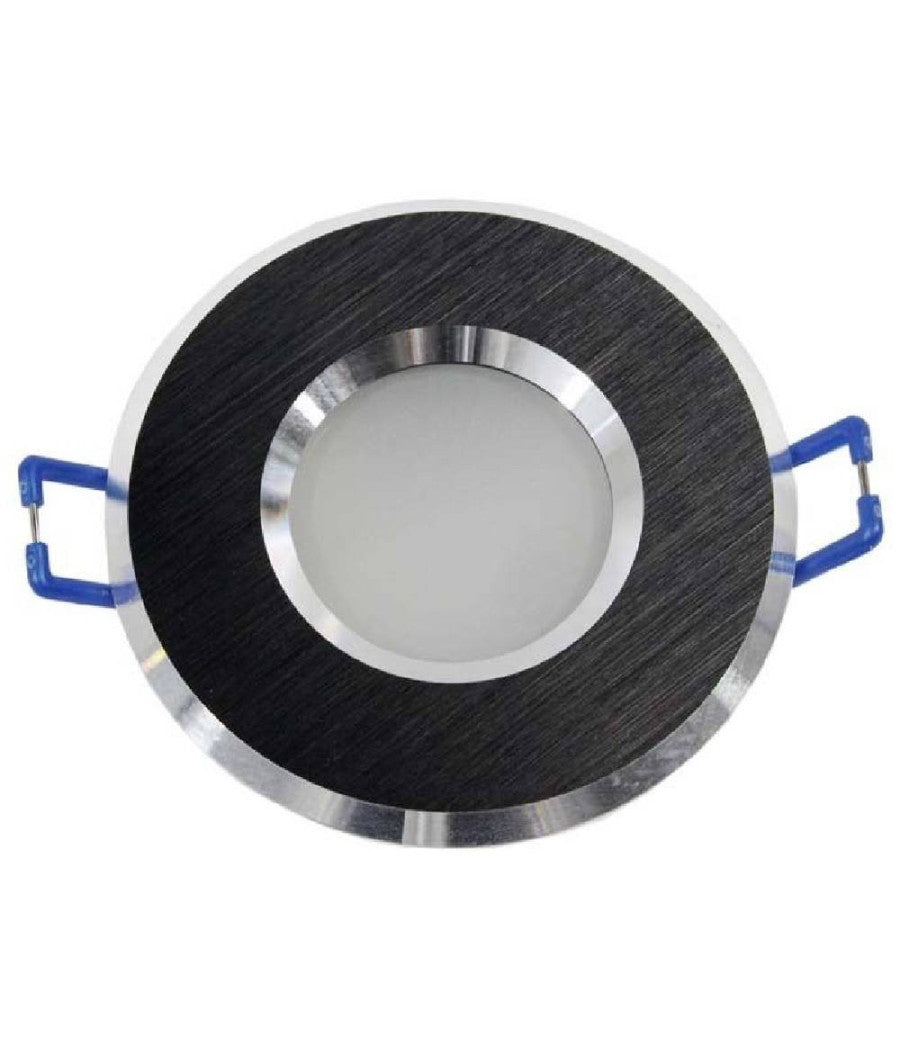 Porta Faretto Incasso Per Doccia Impermeabile Ip44 Supporto Faretti Gu10 Luci P4  Nero       