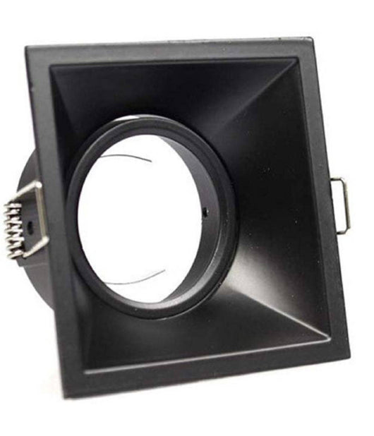 Porta Faretto Incasso Supporto Faretto Orientabile Quadrato Gu10 Foro 82 Mm P14  Nero       