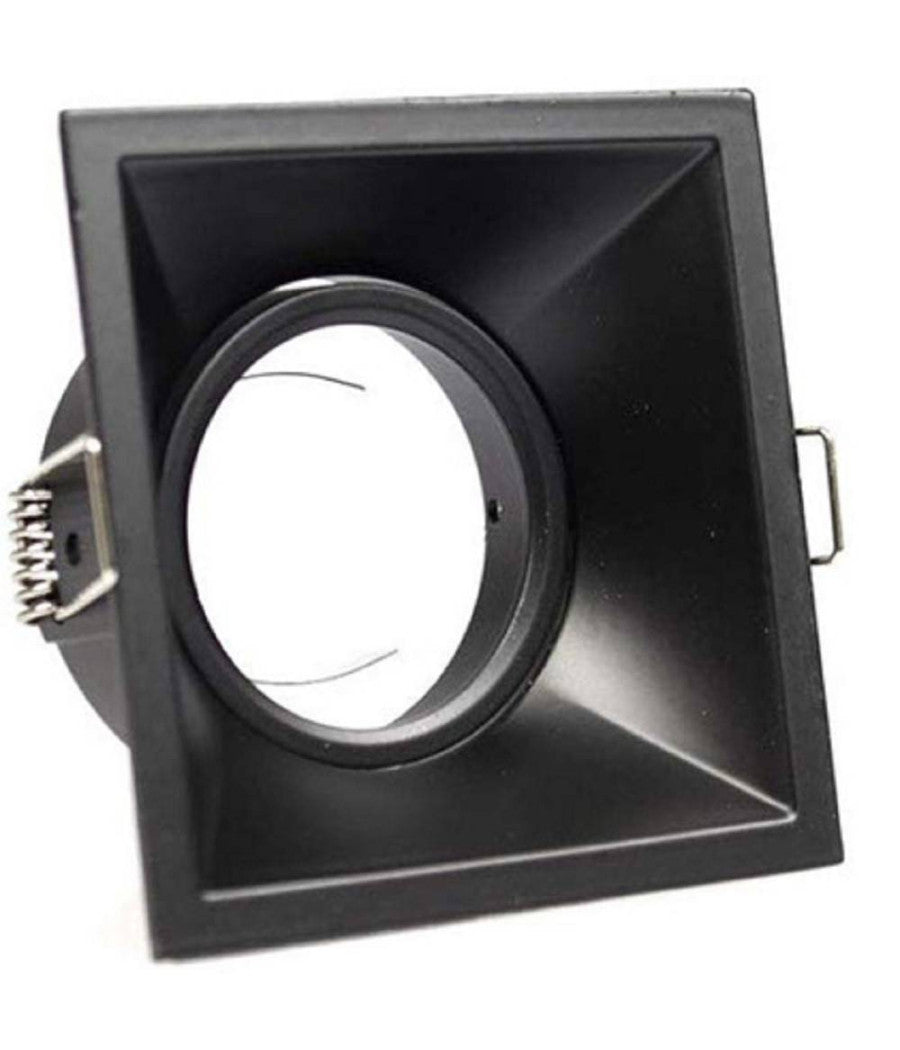 Porta Faretto Incasso Supporto Faretto Orientabile Quadrato Gu10 Foro 82 Mm P14         