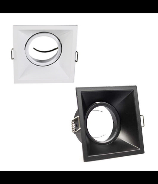 Porta Faretto Incasso Supporto Faretto Orientabile Quadrato Gu10 Foro 82 Mm P14         