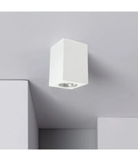 Porta Faretto Lampada Da Soffitto Quadrato In Gesso Gu10 H110mm Ip20 Gs-c110-q         