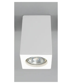 Porta Faretto Lampada Da Soffitto Quadrato In Gesso Gu10 H110mm Ip20 Gs-c110-q         