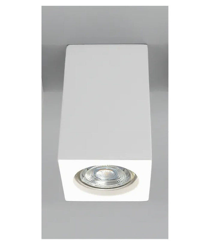 Porta Faretto Lampada Da Soffitto Quadrato In Gesso Gu10 H110mm Ip20 Gs-c110-q         